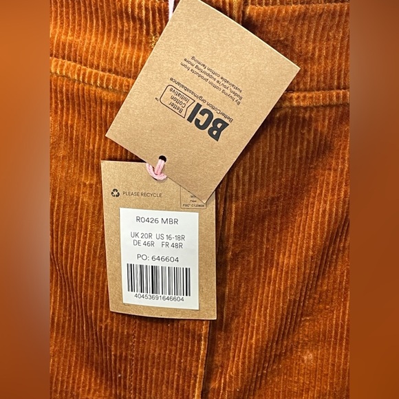 Boden Westbourne Corduroy Pants Pumpkin Wide Leg 16/18 R0426 NWT - Picture 11 of 16